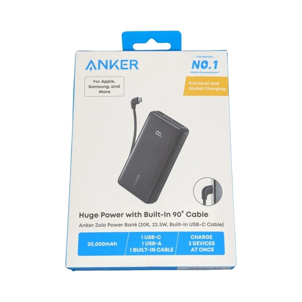 N8O Anker Zolo 20K 22.5W w/ Built-In USB-C Portable Charger Battery Power Bank‎